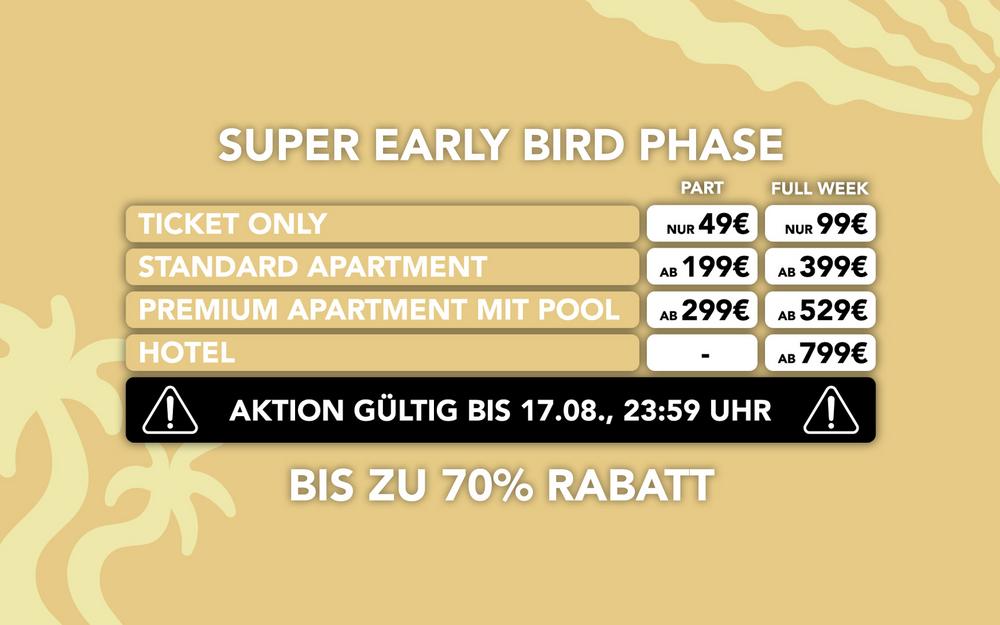 Super Early Bird Phase Super Early Bird Phase